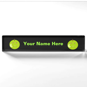 Evil Apple with Scar Halloween Custom Nameplate