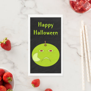 Evil Apple with Scar Halloween Custom Napkin