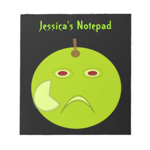 Evil Apple with Scar Halloween Custom Notepad