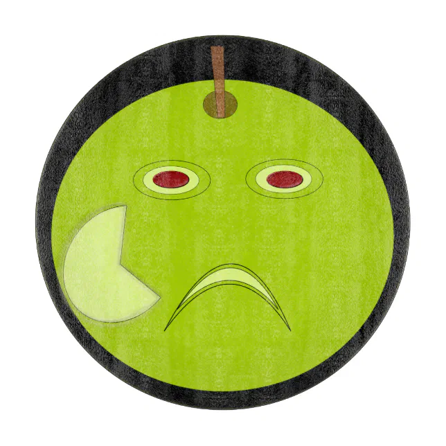 Evil Apple with Scar Halloween Cutting Board | Zazzle