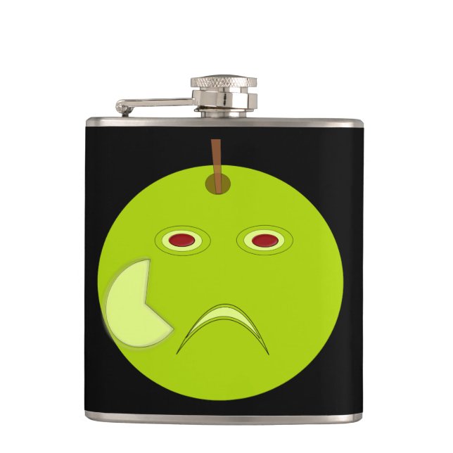Evil Apple with Scar Halloween Flask (Front)