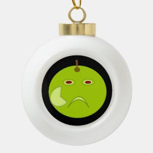 Evil Apple with Scar Halloween Ornament