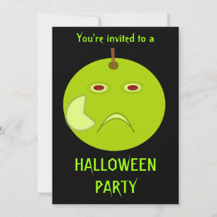 Evil Apple with Scar Halloween Party Custom Invite