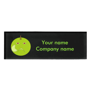 Evil Apple with Scar Halloween Personalised Name Tag