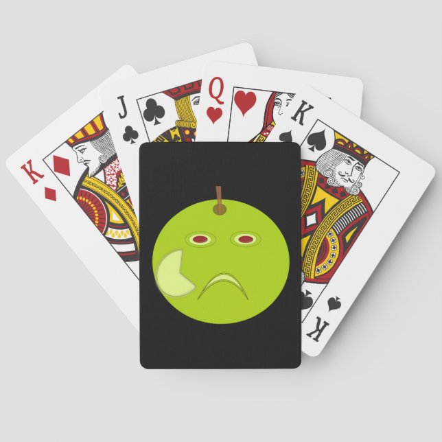 Evil Apple with Scar Halloween Playing cards (Back)