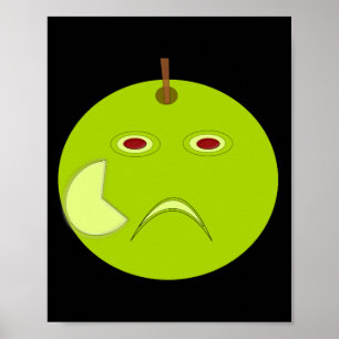 Evil Apple with Scar Halloween Poster