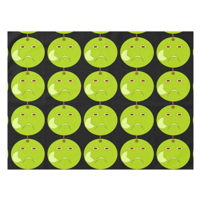 Evil Apple with Scar Halloween Tablecloth (Front (Horizontal))