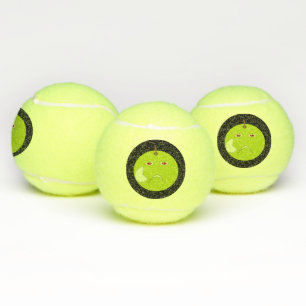 Evil Apple with Scar Halloween Tennis Balls