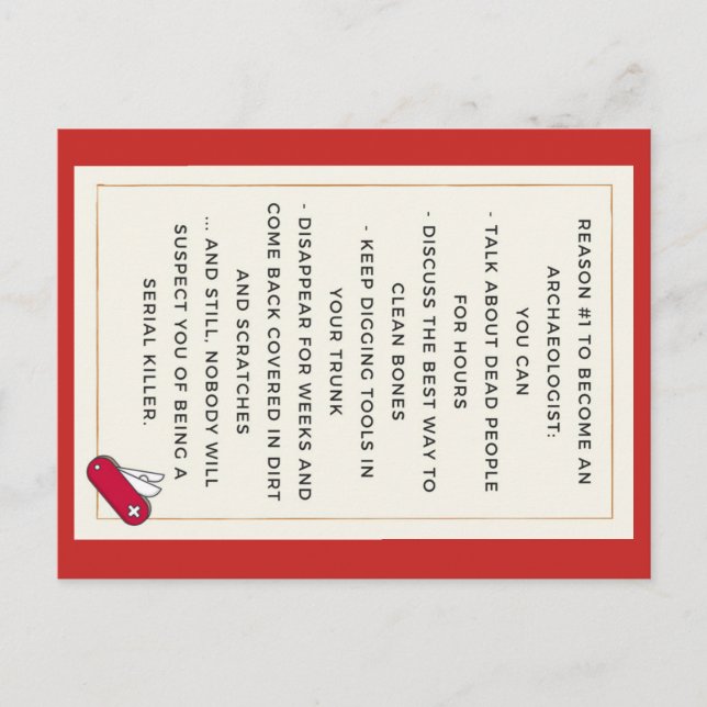 Evil Archaeologist Motivation Postcard (Front)