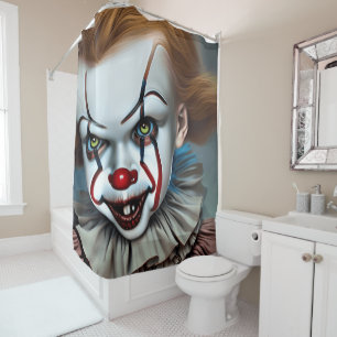 Evil Baby Clown Shower Curtain
