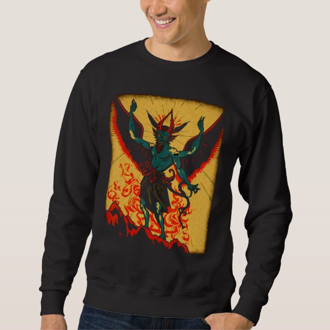 Evil Baphomet Goat Devil Demon God With Wings Mura Sweatshirt (Front)