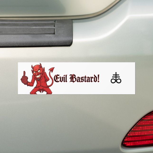 Evil Bastard Bumper Sticker (On Car)