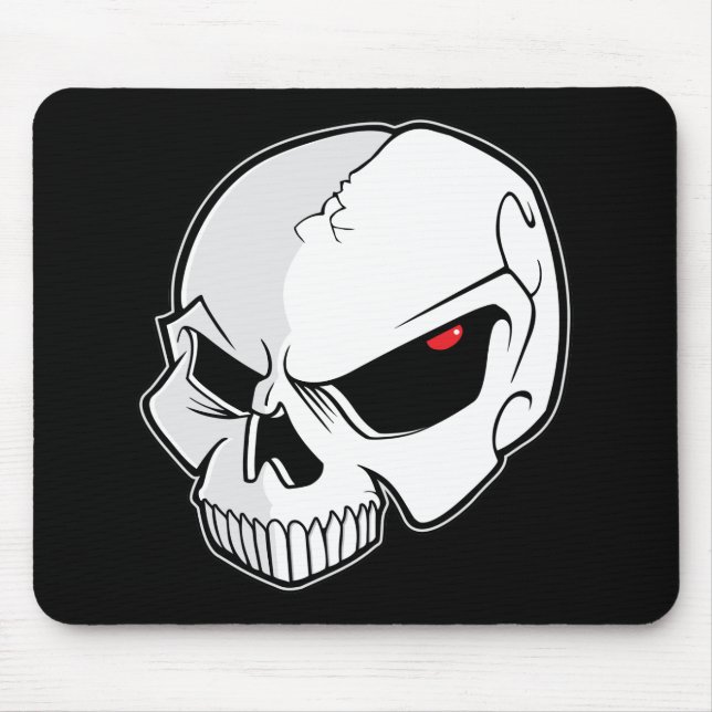 Evil Blood Red Eyeballs Skull Mouse Mat (Front)