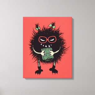 Evil Book Lover Character - Edgy Reading Canvas Print