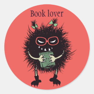 Evil Book Lover Character - Edgy Reading Classic Round Sticker