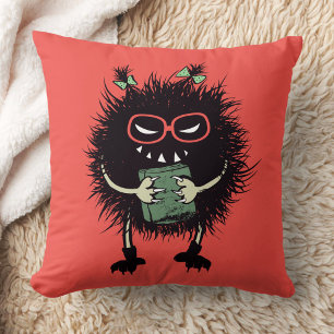 Evil Book Lover Character - Edgy Reading Cushion