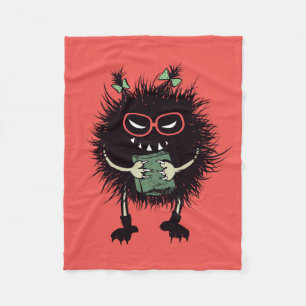 Evil Book Lover Character - Edgy Reading Fleece Blanket