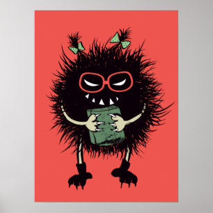 Evil Book Lover Character - Edgy Reading Poster