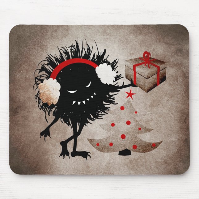 Evil Bug Gives Christmas Present Mouse Mat (Front)