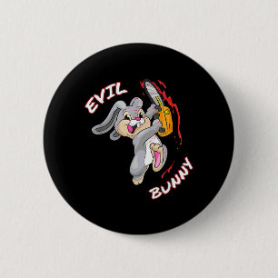 Evil Bunny Shirt Halloween funny Bad Rabbit Killer 6 Cm Round Badge