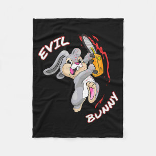 Evil Bunny Shirt Halloween funny Bad Rabbit Killer Fleece Blanket