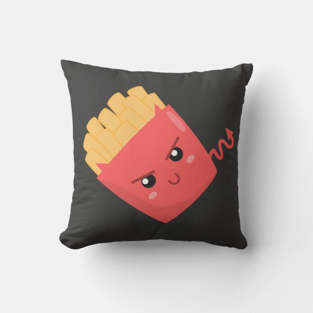 Evil but Kawaii French Fries Cushion (Front)