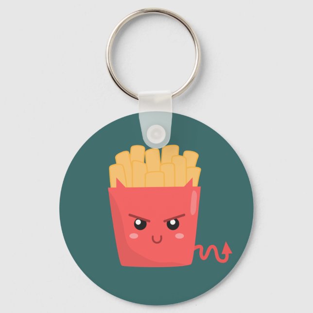 Evil but Kawaii French Fries Key Ring (Front)