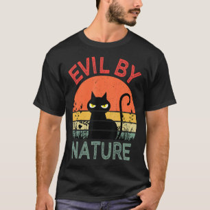 Evil By Nature Retro Cat Men Women T-Shirt