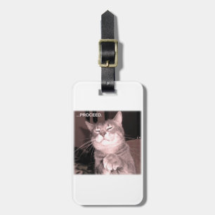 Evil cat says proceed with the master plan luggage tag