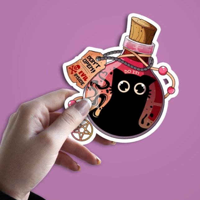 Evil Cat Spirit Trapped in Pink Potion Bottle (Creator Uploaded)