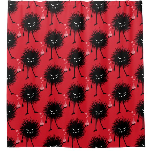 Evil Chemistry Character Love Potion Shower Curtain (Front)