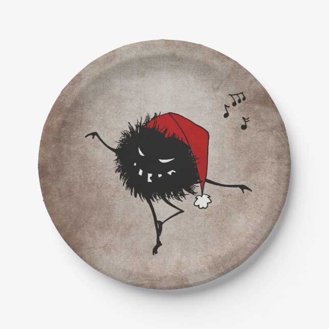 Evil Christmas Character Creepy Cute Paper Plate (Front)
