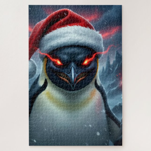 Evil Christmas Penguin Jigsaw Puzzle (Vertical)