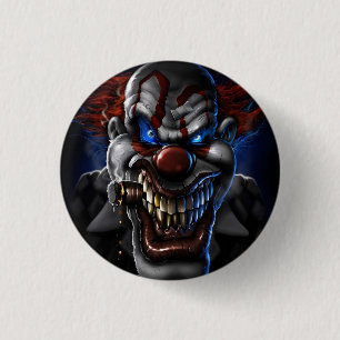 EVIL CLOWN 3 CM ROUND BADGE