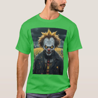 evil clown a corn field monster dark horror scary T-Shirt