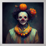 Evil Clown. AI Created Art  Scary Halloween  Poster<br><div class="desc">Evil Clown. AI Created Art  Scary Halloween</div>