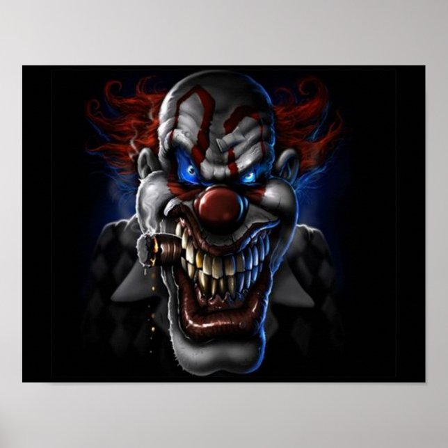 Evil Clown and Cigar Poster (Front)