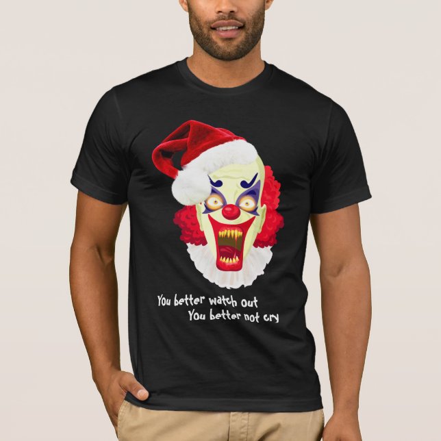 evil clown bad santa tshirt (Front)