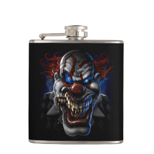 Evil Clown Face Hip Flask