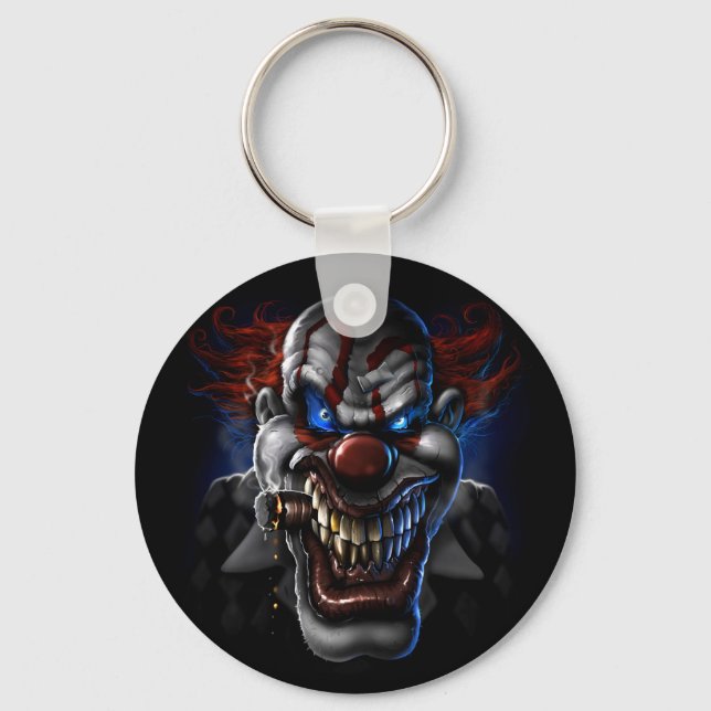 Evil Clown Face Key Ring (Front)