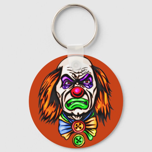 Evil Clown Face Key Ring (Front)