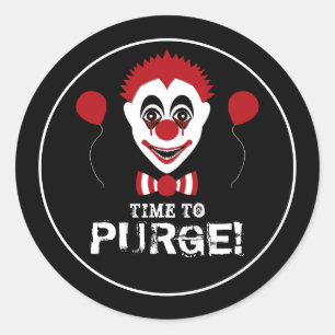 Evil Clown, Halloween Classic Round Sticker