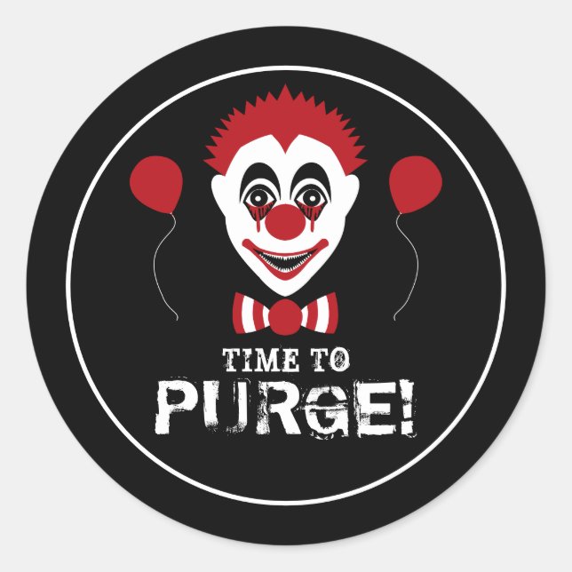 Evil Clown, Halloween Classic Round Sticker (Front)