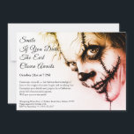 Evil Clown Halloween Invitation – Sinister Smile<br><div class="desc">Invite your guests to a chilling Halloween celebration with this creepy evil clown invitation! Featuring a sinister smile and terrifying details,  this invitation sets the perfect tone for a night full of scares and eerie fun. Customise with your event details and prepare for a fright night to remember.</div>