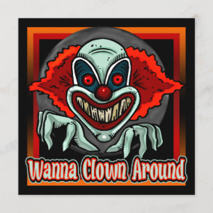 Evil Clown Halloween Party Invitation