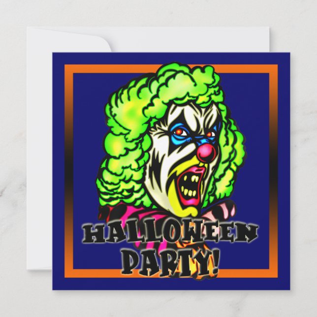 Evil Clown Halloween Party Invitation (Front)