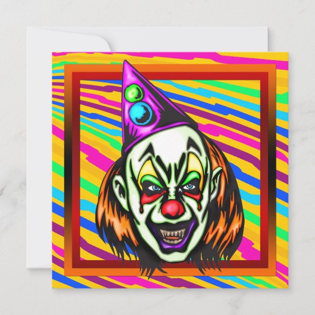 Evil Clown Halloween Party Invitation (Front)