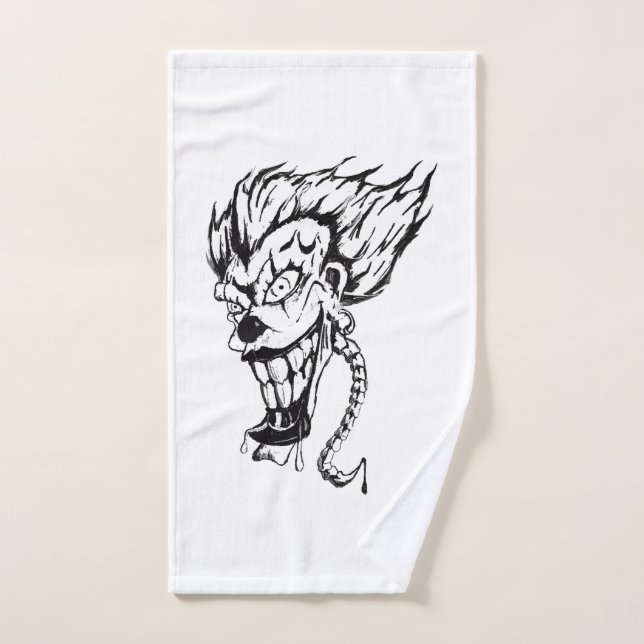 Evil clown hand towel (Hand Towel)