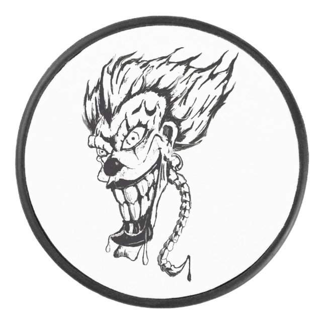 Evil clown Hockey puck (Front)