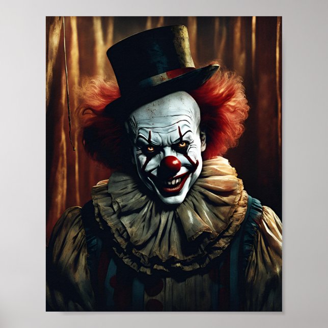 "Evil Clown in Abandoned Circus Tent - Horror Movi Poster (Front)